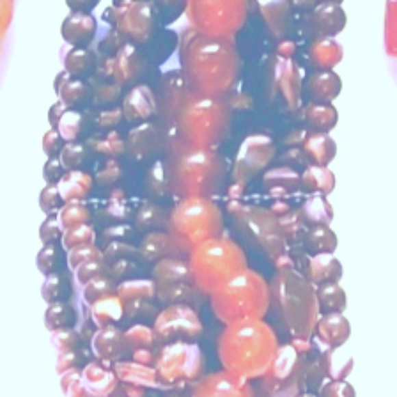 7" stretch layered beaded bracelet. GUC. - Picture 2 of 3